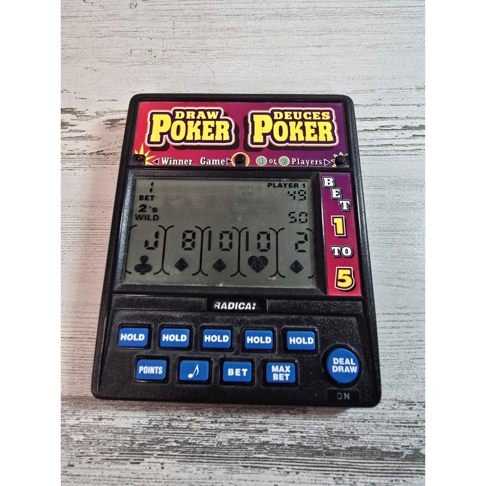 Radica Draw Poker Deuces Poker Handheld Electronic Game‎ 1-2 Player